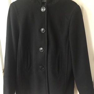 Womens London Fog Wool Coat Black with Hood